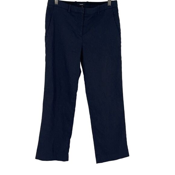Theory Womens Dress‎ Pants Straight Leg Slacks Lined Stretch Navy Blue Size 2 - Picture 1 of 11